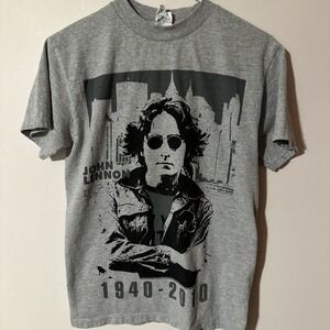 John Lennon Memorial T Shirt Mens Gray S 1940 To 2010 Rock Band Anniversary